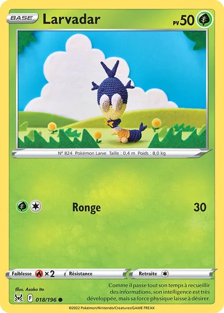 Larvadar, carte Pokémon LOR 018 — extension Origine Perdue