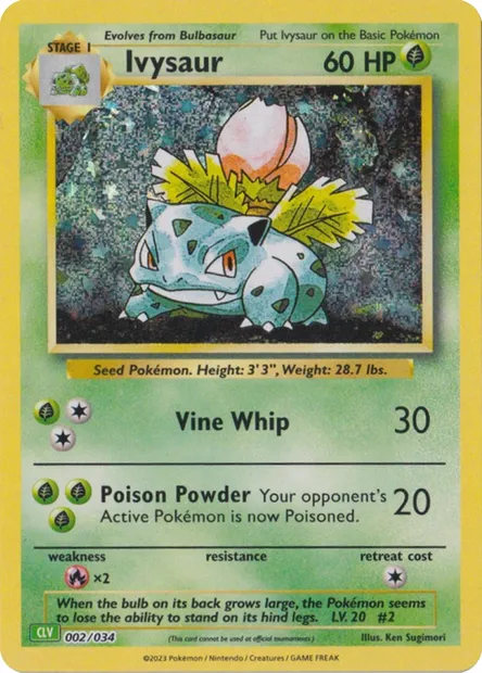 Herbizarre, carte Pokémon CLV 002 — extension Pokémon TCG Classic: Venusaur & Lugia ex Deck