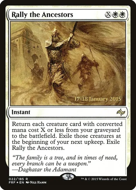Ralliement des ancêtres, carte Magic PFRF 22s — extension Fate Reforged Promos
