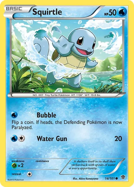 Squirtle, Pokémon card PLB 14 — Plasma Blast set