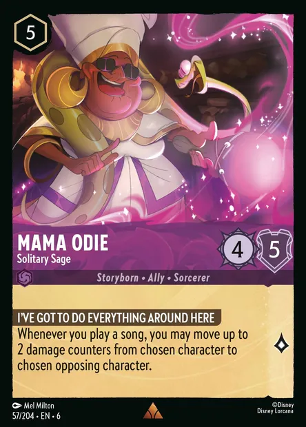 Mama Odie - Solitary Sage, Disney Lorcana card CH6-057 — Azurite Sea set