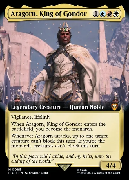 Aragorn, King of Gondor, Magic card LTC 85 — Tales of Middle-earth Commander set