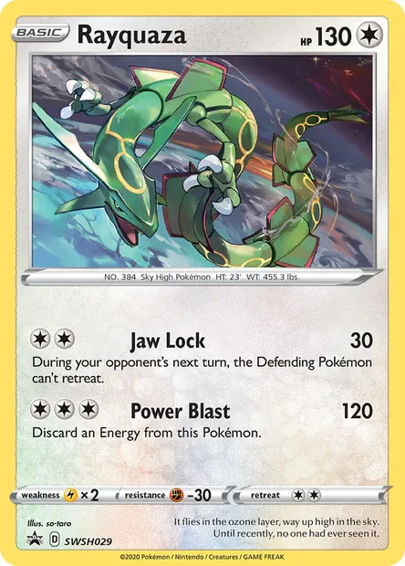 Rayquaza, Pokémon card SWSH 029 — SWSH Black Star Promos set