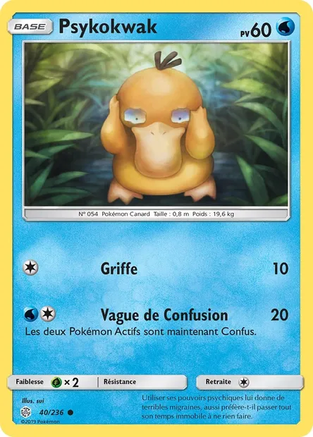 Psykokwak, carte Pokémon CEC 40 — extension Éclipse Cosmique