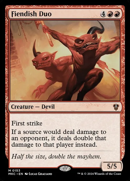 Fiendish Duo, Magic card MKC 153 — Murders at Karlov Manor Commander set