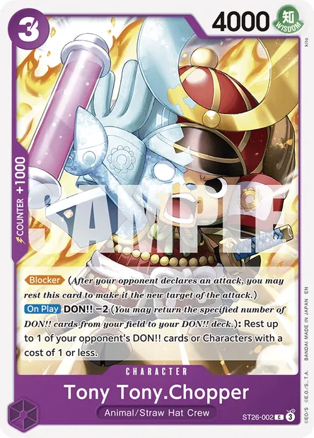 Tony Tony.Chopper, One Piece card ST26-002 — PURPLE/BLACK Monkey.D.Luffy set