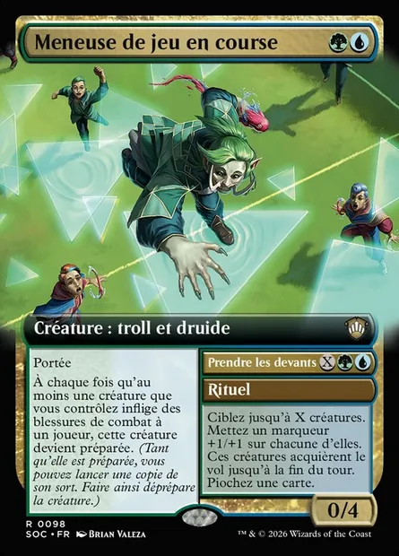 Meneuse de jeu en course // Run the Play, carte Magic SOC 98 — extension Secrets of Strixhaven Commander