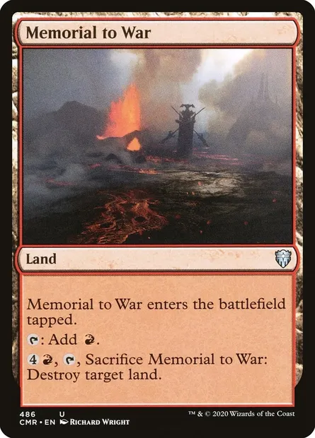 Memorial to War, Magic card CMR 486 — Commander Legends set