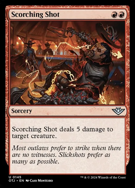 Scorching Shot, Magic card OTJ 145 — Outlaws of Thunder Junction set
