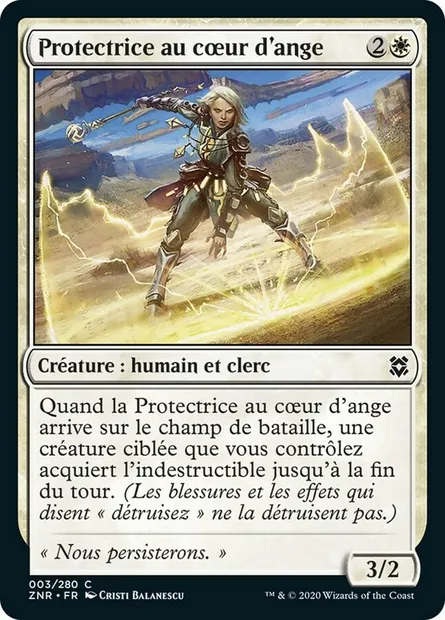 Protectrice au cœur d'ange, carte Magic ZNR 3 — extension Renaissance de Zendikar