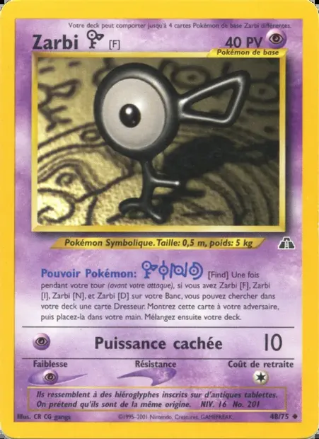 Zarbi F, carte Pokémon ND 48 — extension Neo Discovery