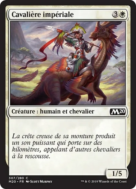 Cavalière impériale, carte Magic M20 307 — extension Core Set 2020