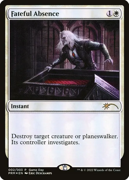 Fateful Absence, Magic card PW22 2 — Wizards Play Network 2022 set