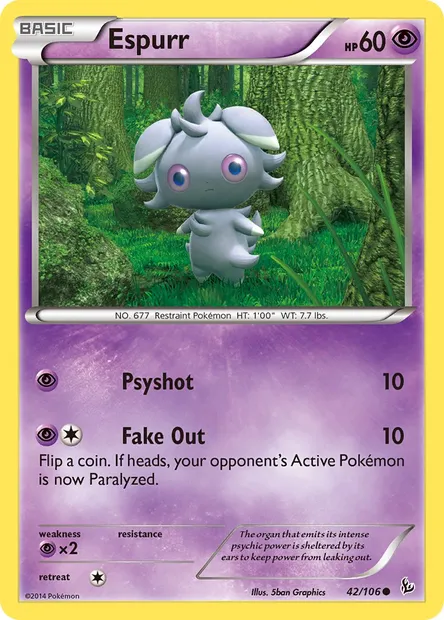 Espurr, Pokémon card FLF 42 — Flashfire set