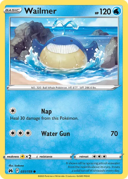 Wailmer, Pokémon card CRZ 031 — Crown Zenith set