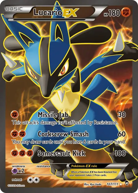 Lucario EX, Pokémon card FFI 107 — Furious Fists set