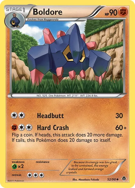 Boldore, Pokémon card EPO 52 — Emerging Powers set