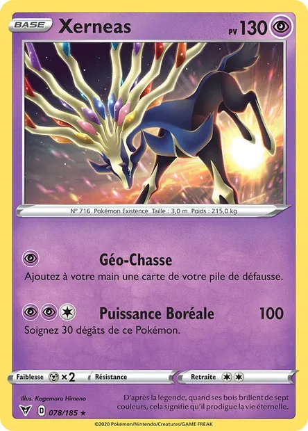 Xerneas, carte Pokémon VIV 78 — extension Voltage Éclatant