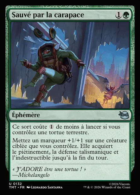 Sauvé par la carapace, carte Magic TMT 132 — extension Teenage Mutant Ninja Turtles