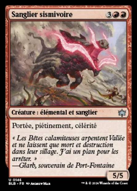 Sanglier sismivoire, carte Magic BLB 146 — extension Bloomburrow