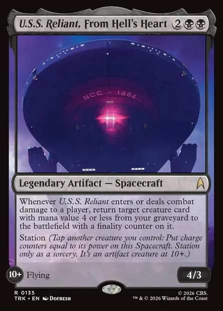 U.S.S. Reliant, From Hell's Heart, Magic card TRK 135 — Star Trek set