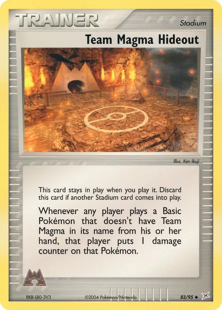 Team Magma Hideout, Pokémon card MA 83 — Team Magma vs Team Aqua set