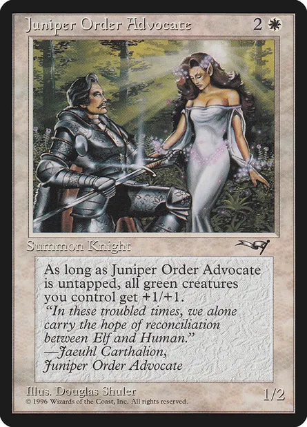 Juniper Order Advocate, Magic card ALL 6 — Alliances set