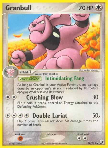 Granbull, Pokémon card UF 39 — Unseen Forces set
