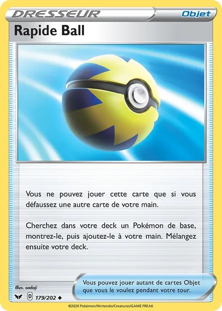 Rapide Ball, carte Pokémon SSH 179 — extension Épée et Bouclier