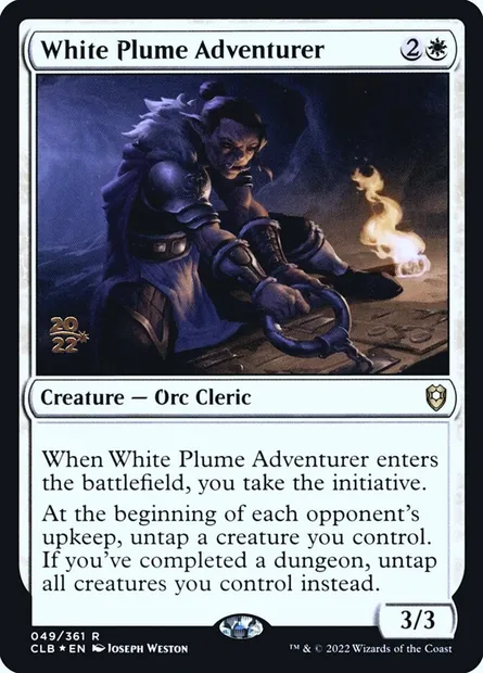 White Plume Adventurer, Magic card PCLB 49s — Battle for Baldur's Gate Promos set