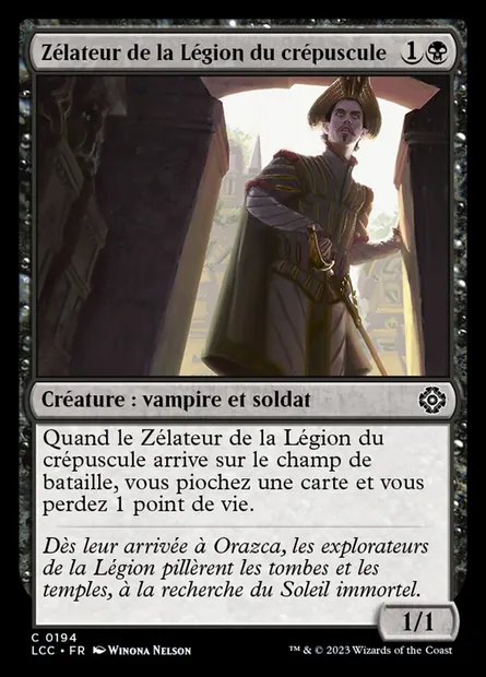 Zélateur de la Légion du crépuscule, carte Magic LCC 194 — extension The Lost Caverns of Ixalan Commander