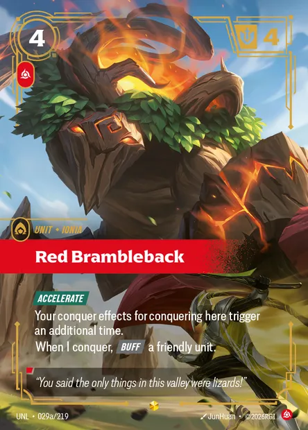 Red Brambleback, Riftbound card UNL 029a — Unleashed set