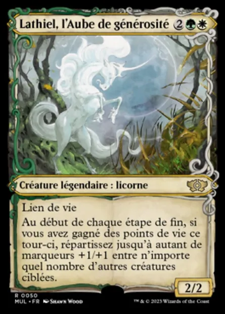 Lathiel, l'Aube de générosité, carte Magic MUL 50 — extension Multiverse Legends