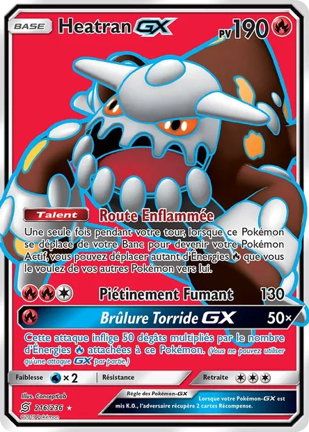 Heatran GX, carte Pokémon UNM 216 — extension Harmonie des Esprits