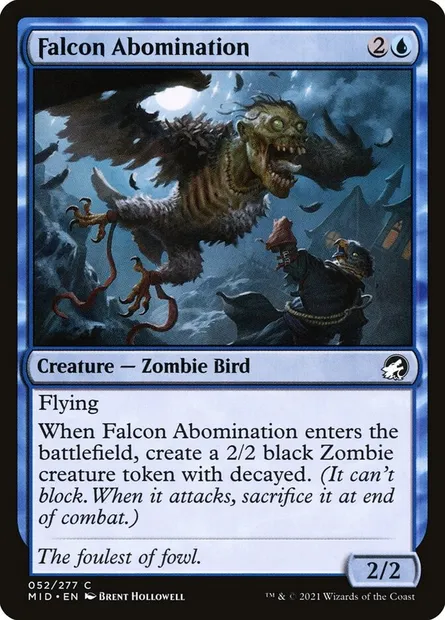 Falcon Abomination, Magic card MID 52 — Innistrad: Midnight Hunt set