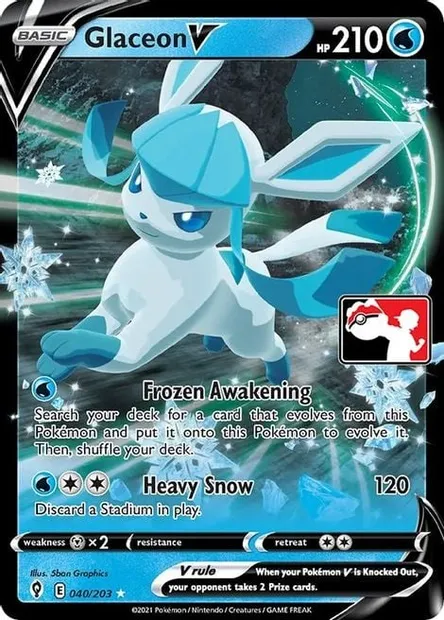 Glaceon V, Pokémon card PPS 040-2 — Play! Pokémon Prize Pack Series set