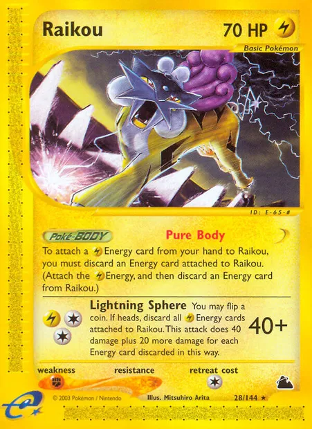 Raikou, Pokémon card SK 28 — Skyridge set