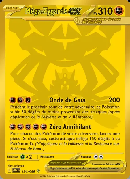 Méga-Zygarde-ex, carte Pokémon POR 124 — extension Équilibre Parfait