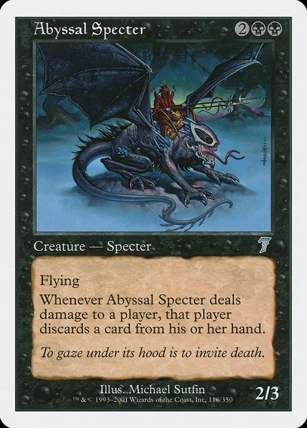 Abyssal Specter, Magic card 7ED 116 — Seventh Edition set