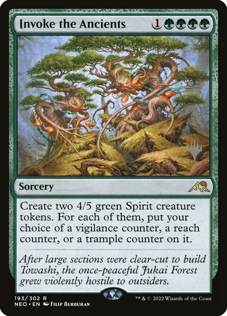 Invocation des anciens, carte Magic PNEO 193p — extension Kamigawa: Neon Dynasty Promos