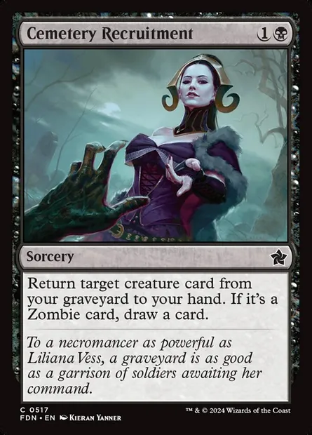Cemetery Recruitment, Magic card FDN 517 — Foundations set