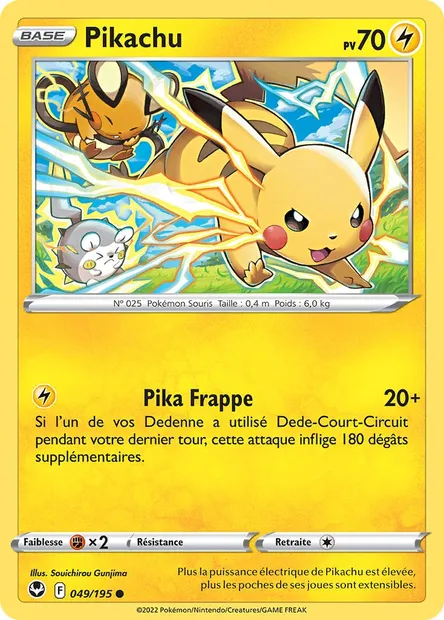 Pikachu, carte Pokémon SIT 049 — extension Tempête Argentée