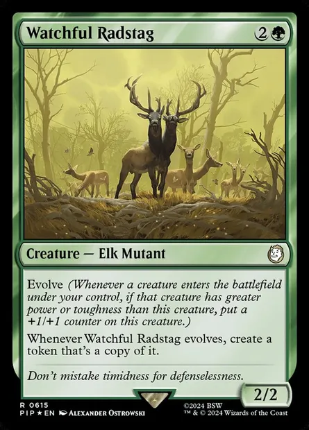 Watchful Radstag, Magic card PIP 615 — Fallout set