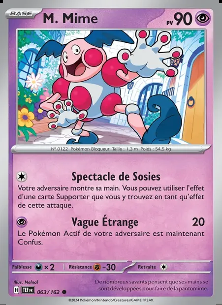 M. Mime, carte Pokémon TEF 063 — extension Forces Temporelles