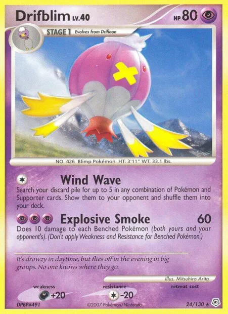 Drifblim, Pokémon card DP 24 — Diamond & Pearl set