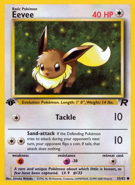 Eevee, Pokémon card TR 55 — Team Rocket set