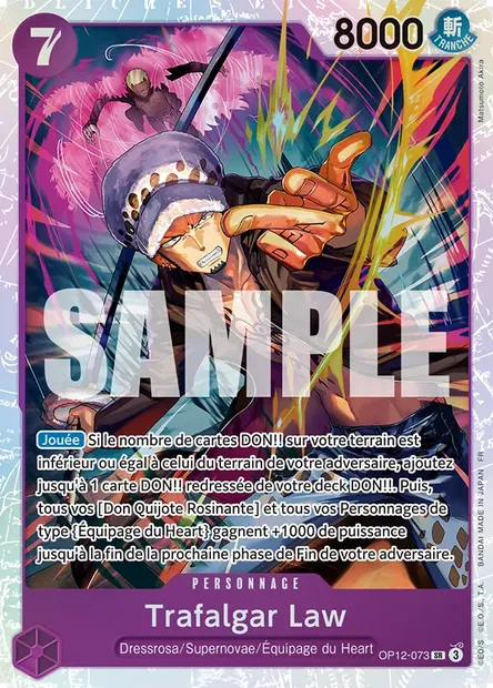 Trafalgar Law, carte One Piece OP12-073 — extension L'HÉRITAGE DU MAÎTRE