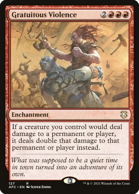 Gratuitous Violence, Magic card AFC 127 — Forgotten Realms Commander set