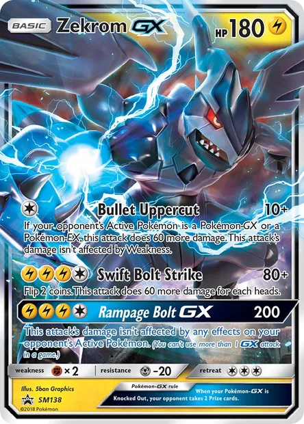 Zekrom GX, carte Pokémon SM 138 — extension Promo SM