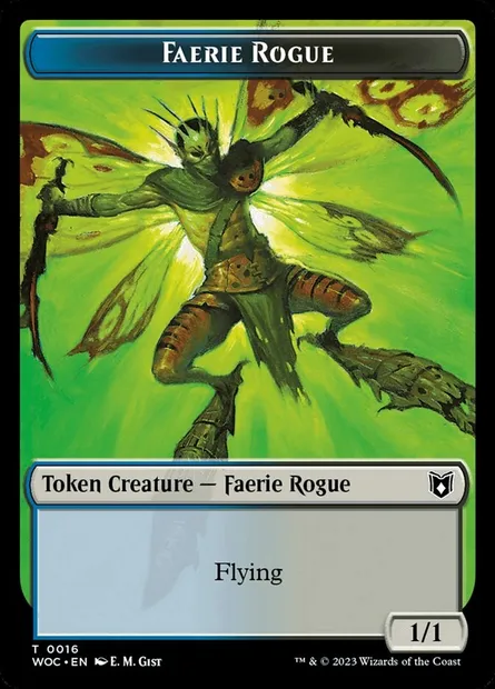 Faerie Rogue, carte Magic TWOC 16 — extension Wilds of Eldraine Commander Tokens